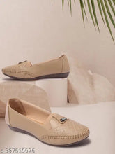 Synthetic leather VLANCO embroidered ballerinas, stylish slip-on flats for women's casual or evening wear, Indian origin